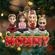 Gift For Grandparents, Parents, Christmas, Happy - Nana Mama Papa 3D Effect - Personalized Custom Shaped Acrylic Ornament