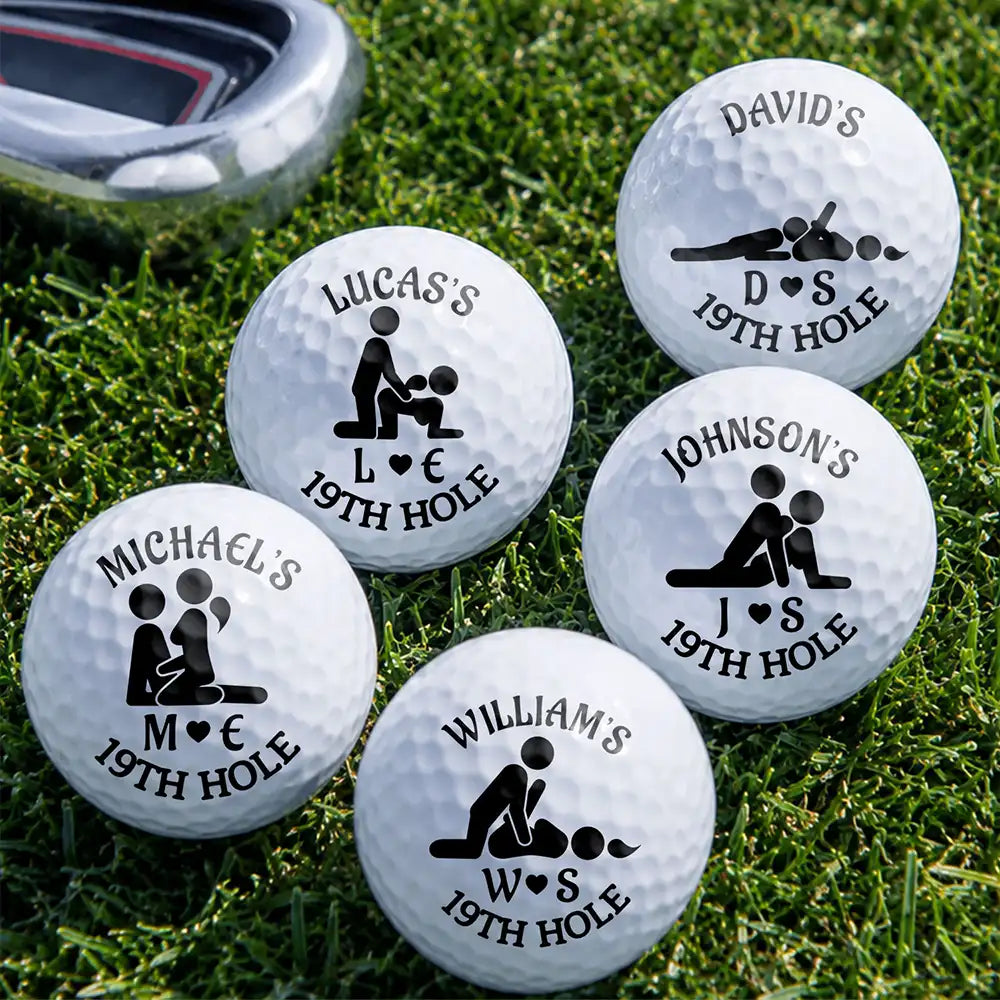 Gift For Couples,Gift For Him,Gift For Husband,Humorous,Icon - Naughty Gift For Husband Boyfriend - Personalized 19th Hole Golf Ball
