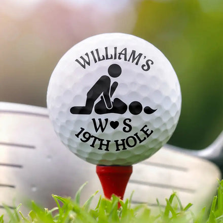 Naughty Gift For Husband Boyfriend - Personalized 19th Hole Golf Ball