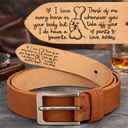 Gift For Husband,Gift For Boyfriend,Gift For Couples,Funny - Naughty Hand I Love Every Bone In Your Body Spicy Couple - Personalized Cowhide Leather Belt
