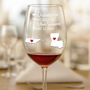 Love,Gift For Bestie,Long Distance,Gift For Sisters,Gift For Sibling,Mom,Daughters,Family - Never Too Far To Drink Together Besties Sisters - Personalized Wine Glass