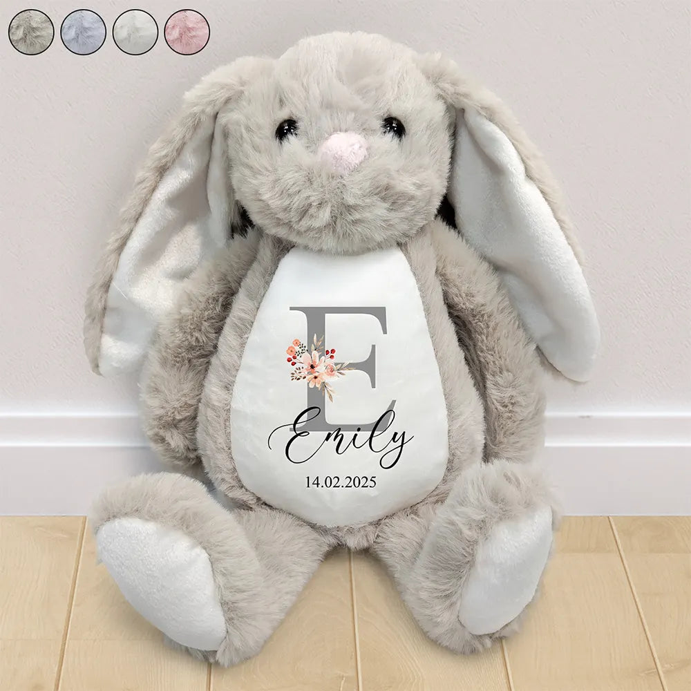 New Baby Baby Shower - Personalized Soft Toy Bunny