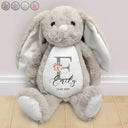 Happy, Gift For Wife, Parents, Gift For Mother, New baby, New Mom, Pregnant Mom - New Baby Baby Shower - Personalized Soft Toy Bunny