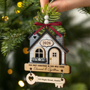 Top Market,Christmas,Married Couple,Gift For Couples,Custom Text,Happy - New Home New Adventures New Memories - Personalized Wooden Ornament With Tag
