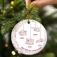 Christmas,Family,Gift For Bestie,Love - No Distance Can Break Family Love - Personalized Circle Ceramic Ornament