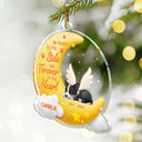 Memorial, Christmas, Dog Lovers, Sad, Dog Mom, Dog Dad, Dog Couple - No Longer By My Side But Forever In My Heart - Personalized Custom Shaped Acrylic Ornament