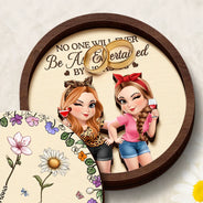 Gift For Bestie, Gift For Sisters, Happy, Old Best friends - No One Will Ever Be As Entertained By Us As Us - Personalized 2-Layered Wooden Ring Dish