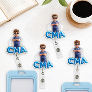 Nurse,Happy - Nurse 3D Effect Custom Name And Job Title - Personalized Badge Reel