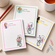 Nurse,Proud,Vector - A Note From School Nurse With Birth Flower - Personalized Notepad