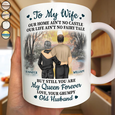 Old Couple Our Home Ain't No Castle - Personalized Mug