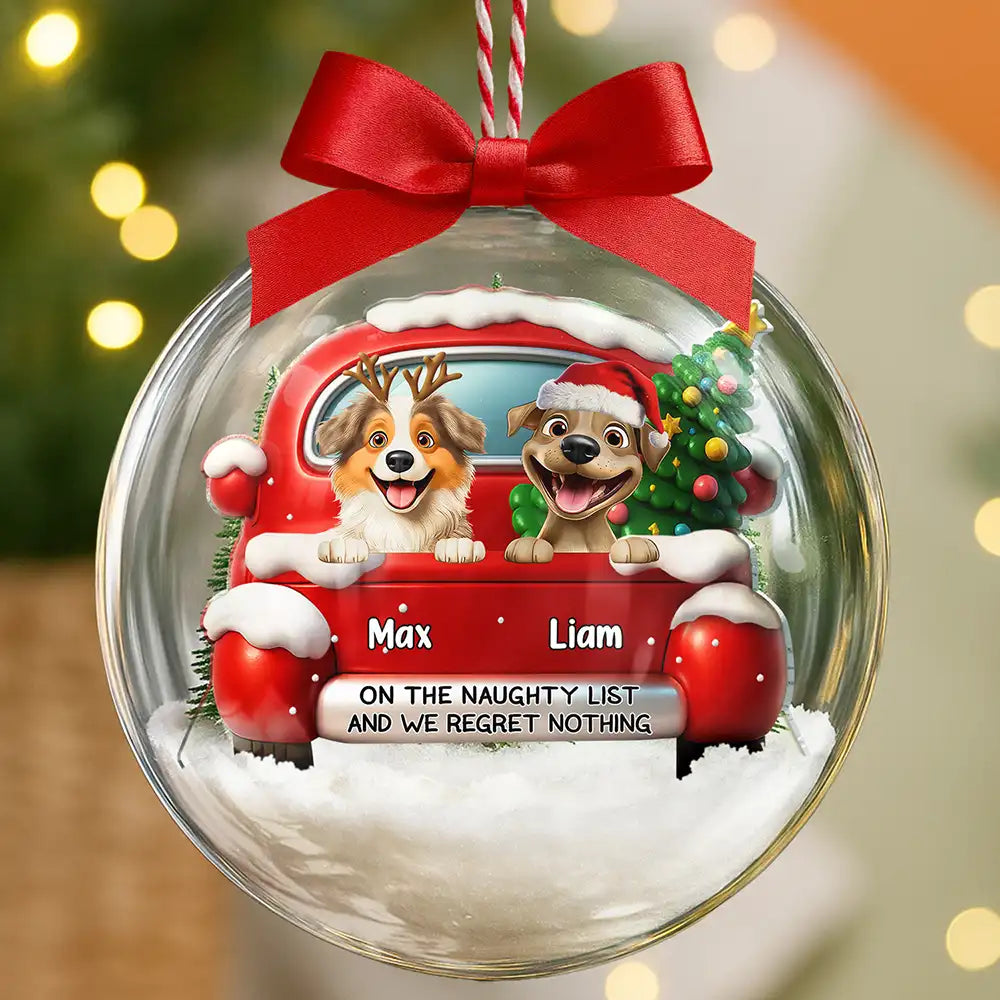 On The Naughty List - Personalized 3D Acrylic Ball Ornament