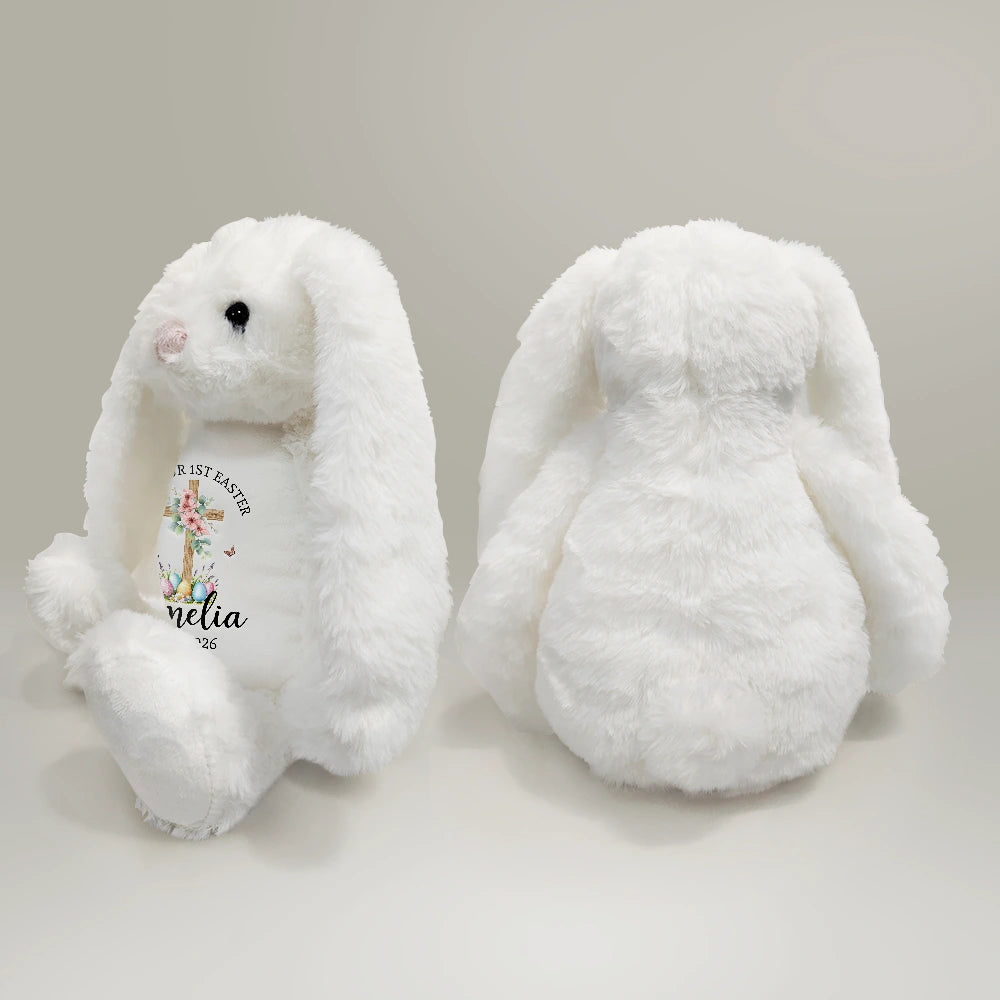 Easter,Happy,Gift For Kids,Parents,Christian,New baby - On Your Baptism Day Christening New Baby - Personalized Soft Toy Bunny