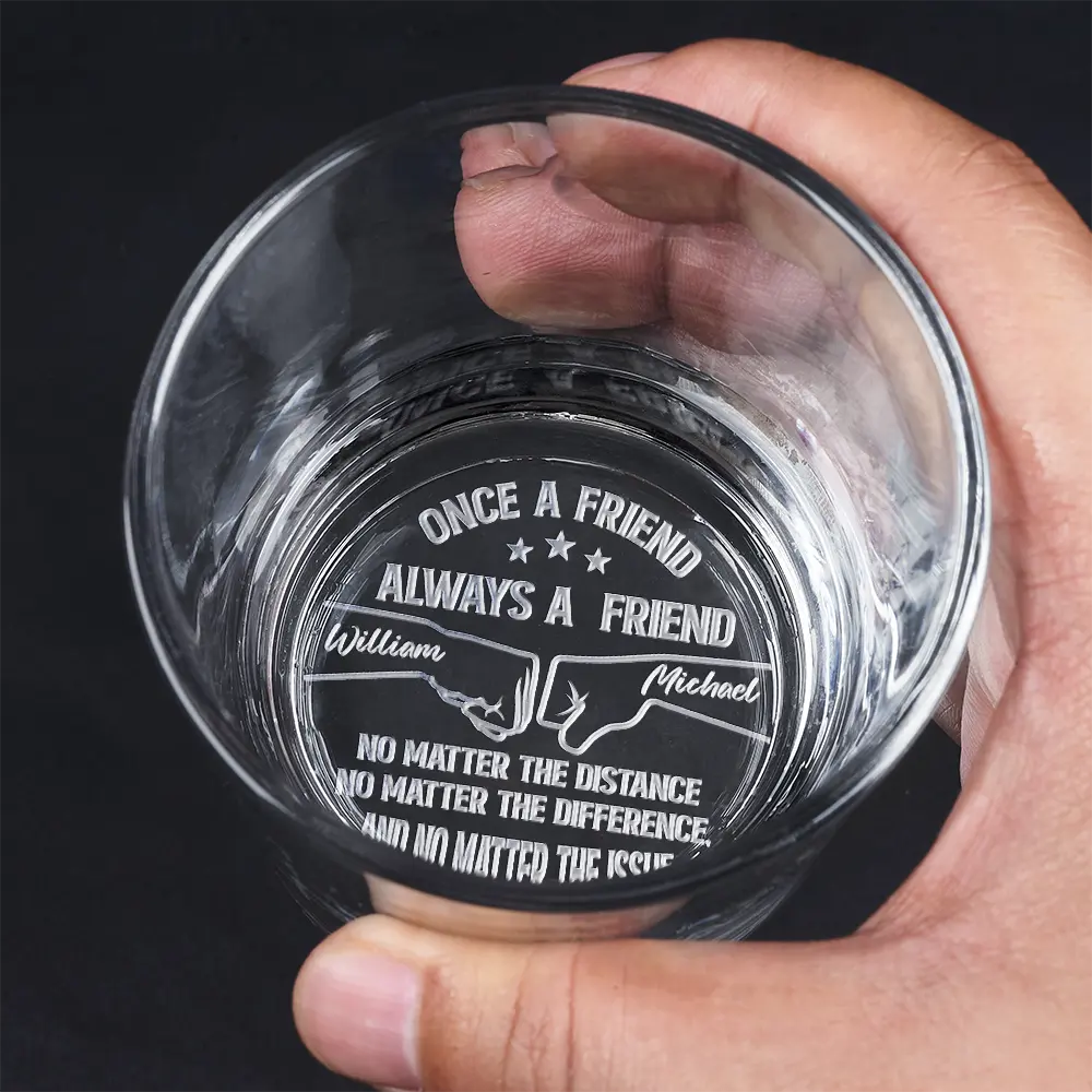 Gift For Brothers,Happy,Gift For Bestie - Once A Brother Always A Brother - Personalized Engraved Whiskey Glass