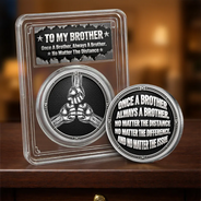 Top Market,Sentimental,Gift For Brother,Gift For Cousin,Christmas,Gift For Sibling,Icon - Once A Brother Always A Brother Gift For Brothers Metal Effect - Personalized Commemorative Keepsake Coin