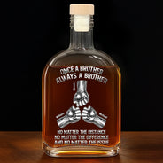 Gift For Brothers,Cousin,Happy - Once A Brother Always A Brother Metal Effect Hand Punch - Personalized Whiskey Bottle