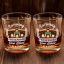 Gift For Father, Dad - Daughters (Young), Dad - Sons, Dad - Children, Dad's Hobby, Funny - One Glass At A Time - Personalized Whiskey Glass