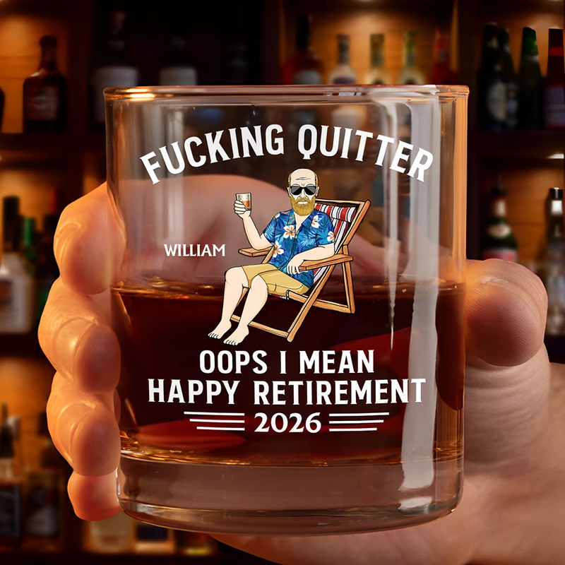 Oops I Mean Happy Retirement - Personalized Whiskey Glass