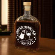 Gift For Father,New Dad,Non-Eng,Icon,Adorable - Our First Father's Day Together - Personalized Whiskey Bottle