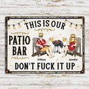Summer, Patio, Outdoor Decor, Gift For Couples, Top Market, Humorous, Vector - Our Happy Place Don't Ruin It - Personalized Classic Metal Signs