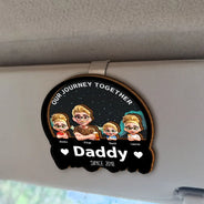 Gift For Father - Our Journey Together - Personalized Custom Shaped Car Visor Clip
