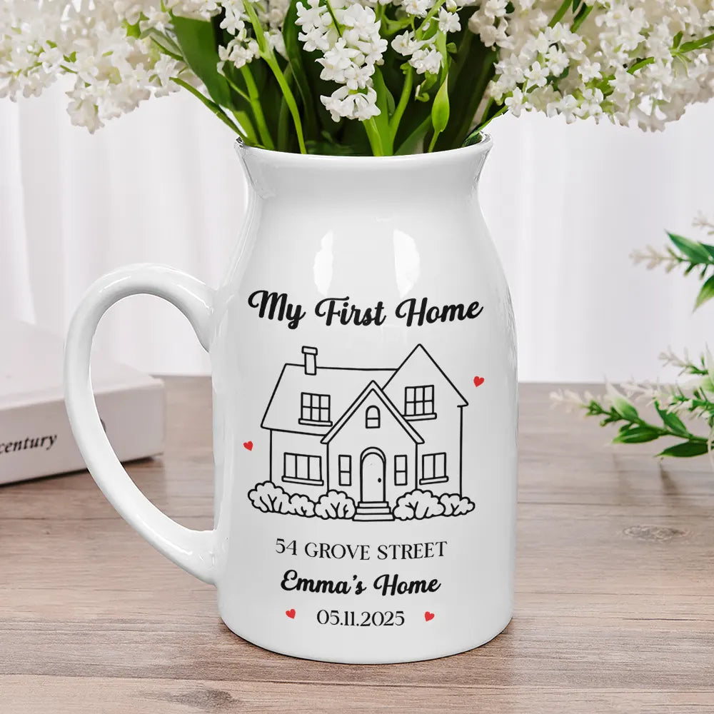 Gift For Couples,Family,Gift For Yourself - Our New Home Housewarming Gifts - Personalized Ceramic Flower Vase
