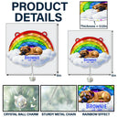 Memorial,Dog Lovers - Over The Rainbow Bridge - Personalized Rainbow Suncatcher With Crystal Ball Prism