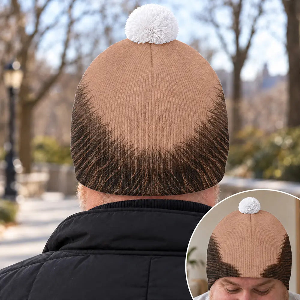 Gift For Men,Gift For Yourself,Gifts For Him,Humorous,Icon,Top Market - Funny Gag Gift For Him - Personalized Bald Head Bobble Beanie Hat