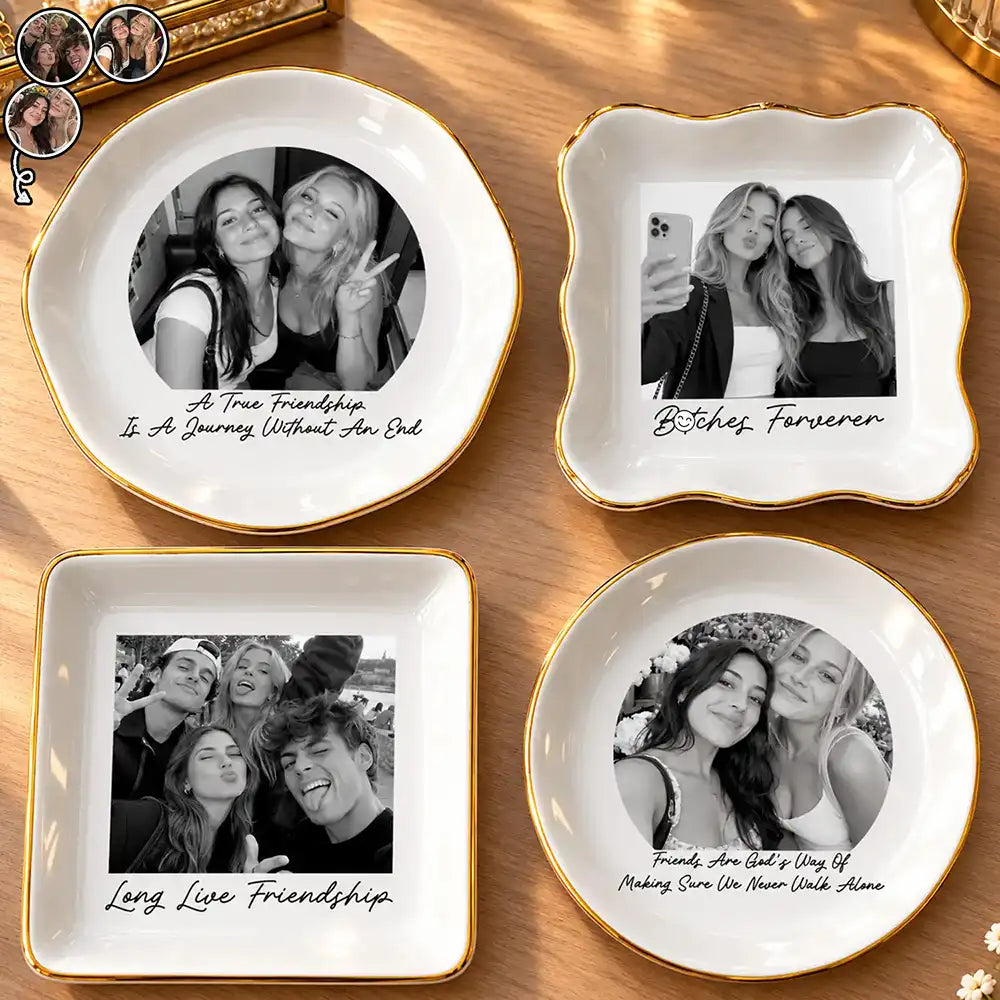 Christmas,Custom Photo,Gift For Cousin,Gift For Sibling,Gift For Sister,Humorous,Upload Full Photo - Gift For Sister - Personalized Custom Photo Vintage Ring Dish
