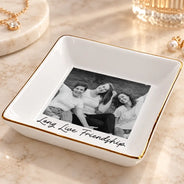 Christmas,Custom Photo,Gift For Cousin,Gift For Sibling,Gift For Sister,Humorous,Upload Full Photo - Gift For Sister - Personalized Custom Photo Vintage Ring Dish
