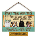 Pet Lovers We'll Be Watching You Custom Wood Rectangle Sign, Dog, Cat, Funny Kitchen Decor, Gift For Pet Lovers