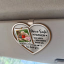 Gift For Father,Happy,Gift For Grandpa - Custom Photo Drive Safe I Love You Heart - Personalized Custom Shaped Car Visor Clip