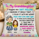 Grandma Mother Hugged This Soft Pillow - Gift For Granddaughter, Grandson, Kids - Personalized Pillow