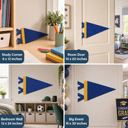 Back To School,Proud,Gift For Yourself,Warp Text - School Name - Personalized Pennant