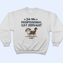 Professional Cat Servant Cartoon Cats Walking - Gift For Cat Lovers - Personalized T Shirt