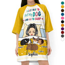 I Just Want To Pet My Dog And Go To Sleep - Gift For Dog Mom, Dog Lovers - Personalized Women's Sleep Tee
