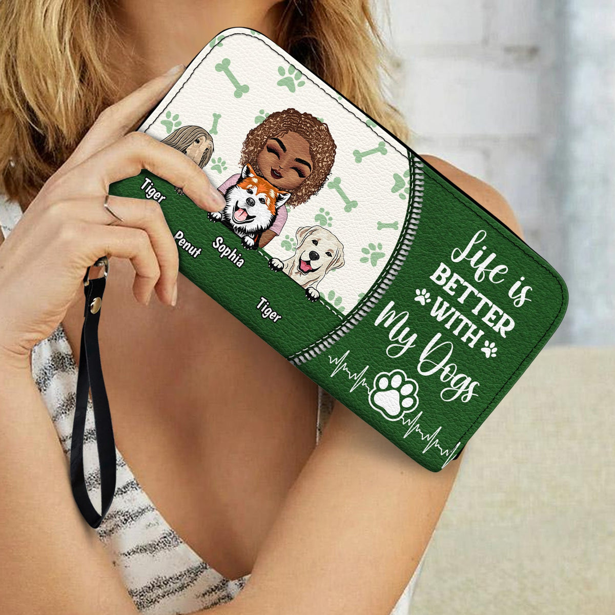 Best Dog Mom Ever - Birthday, Loving Gift For Dog Lovers - Personalized Leather Long Wallet