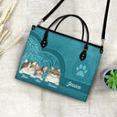 Cute Cats Aesthetic Pattern - Birthday, Loving Gift For Cat Mom, Cat Lovers - Personalized Leather Bag