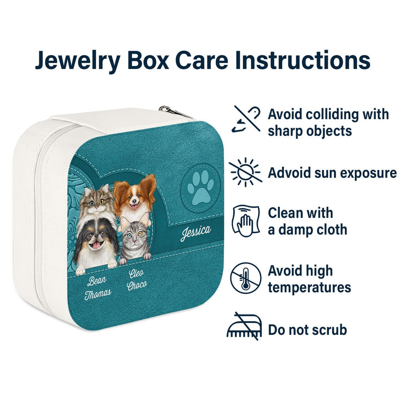 Cute Dogs And Cats Aesthetic Pattern - Birthday, Loving Gift For Pet Lovers, Dog Mom, Cat Mom - Personalized Jewelry Box
