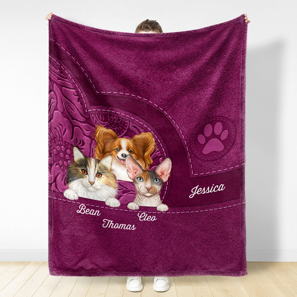 Cute Dogs And Cats Aesthetic Pattern - Birthday, Loving Gift For Pet Lovers, Dog Mom, Cat Mom - Personalized Fleece Blanket, Sherpa Blanket