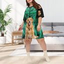 Custom Photo Best Cat Mom Ever - Gift For Cat Lovers - Personalized Women's Sleep Tee