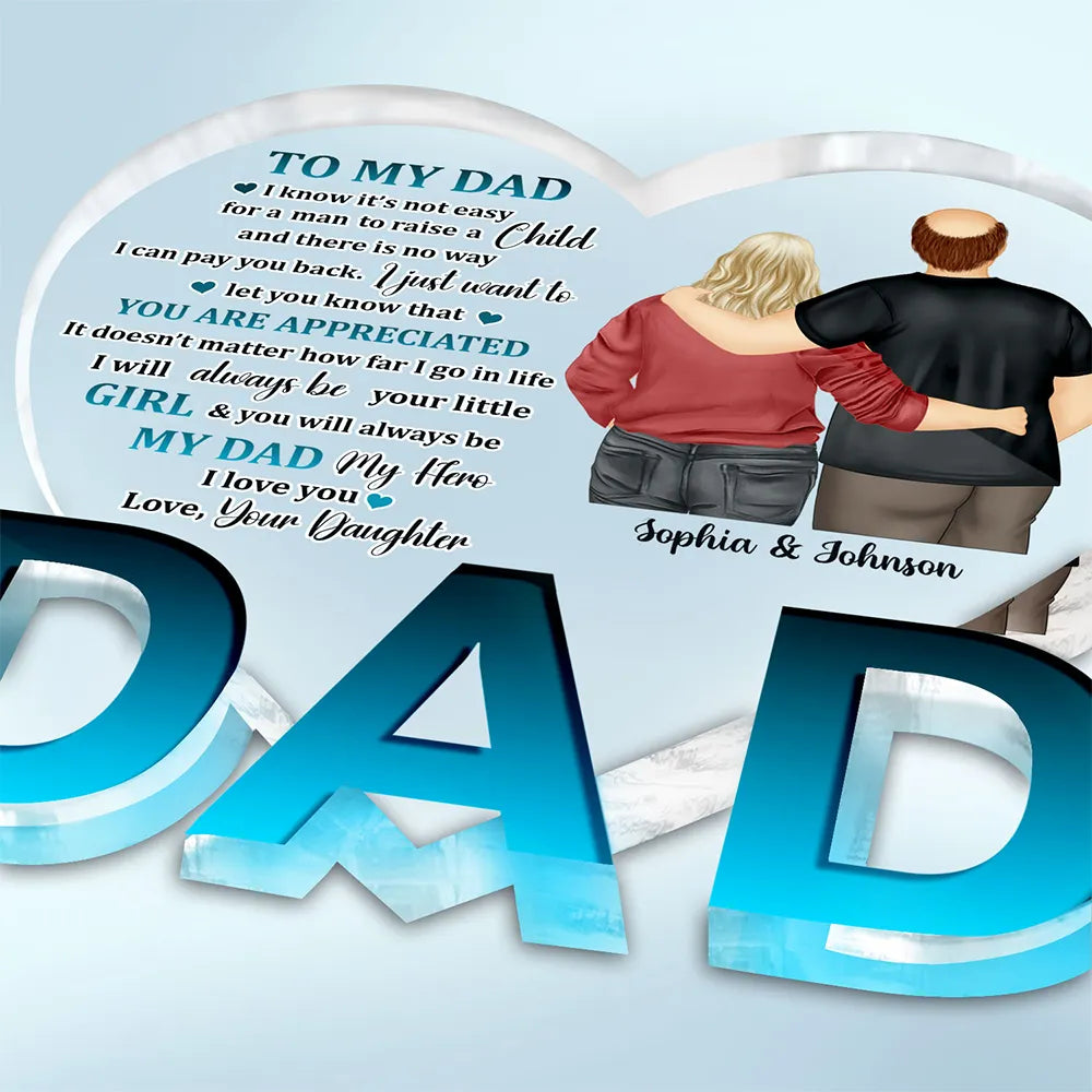 My Dad My Hero - Birthday, Loving Gift For Father - Personalized Love-Dad-Shaped Acrylic Plaque