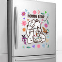 Mama Bear Floral Style - Birthday, Loving Gift For Mom, Mother, Grandma, Grandmother - Personalized Decor Decal