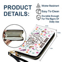 Mama Bear Floral Style - Birthday, Loving Gift For Mom, Mother, Grandma, Grandmother - Personalized Leather Long Wallet