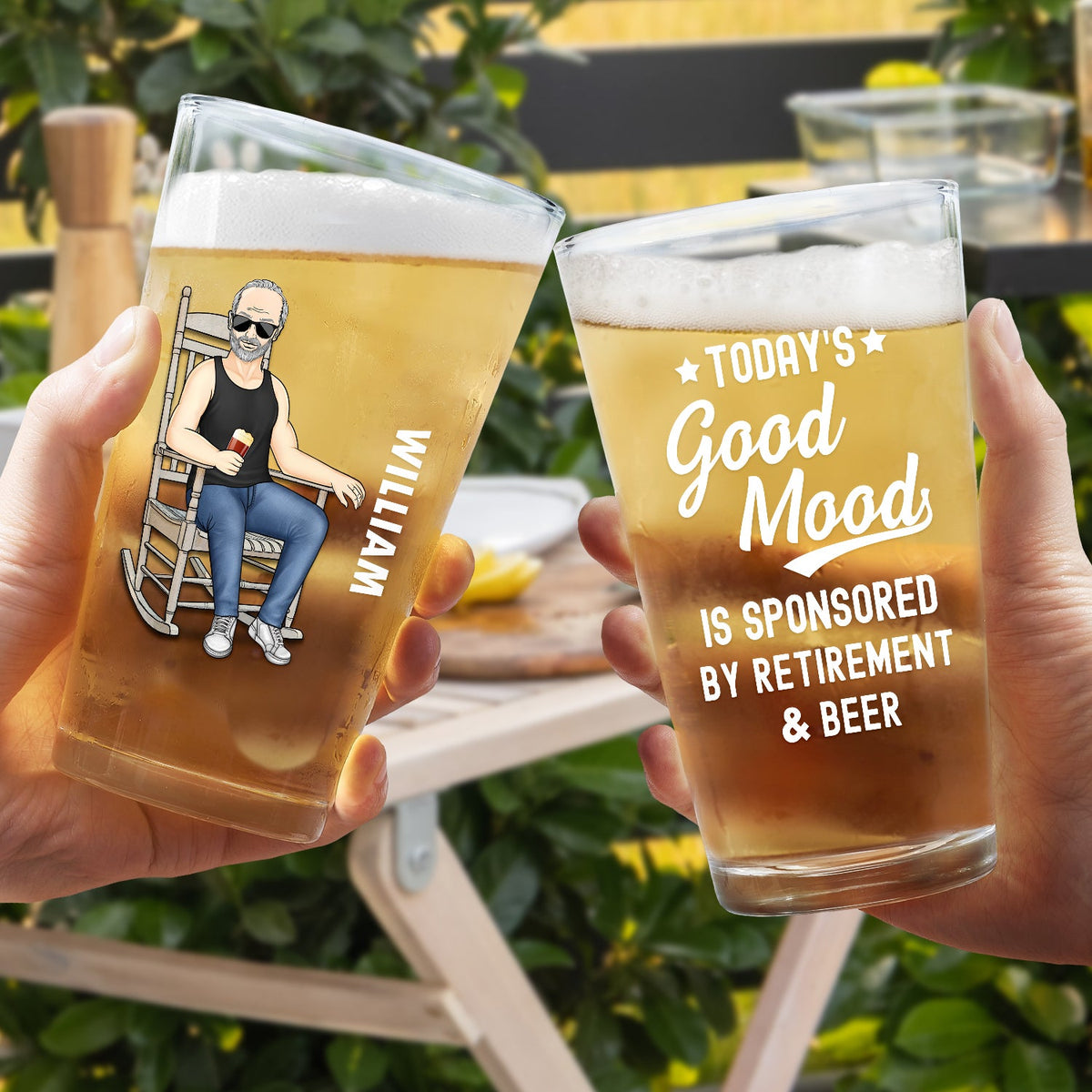 The Legend Has Retired - Retirement Gift For Men, Grandpa, Father - Personalized Beer Glass
