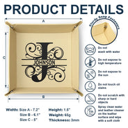 Monogram Name - Personalized Leather Valet Tray