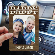 Custom Photo Dad We Love You - Personalized Custom Shaped Car Visor Clip