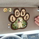 Custom Photo Love Pet Paw - Personalized Custom Shaped Car Visor Clip