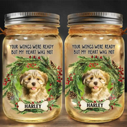 Custom Photo Your Light Will Shine In My Heart - Personalized Mason Jar Light