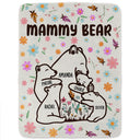 Mama Bear Floral Style - Personalized Fleece Blanket, Sherpa Blanket