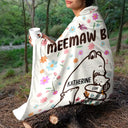 Mama Bear Floral Style - Personalized Fleece Blanket, Sherpa Blanket